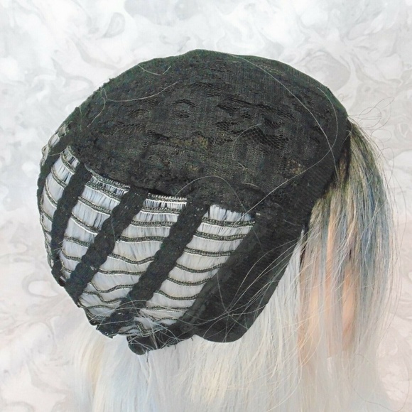 Long Wavy Silver Dark Ombre Heat Resistant Wig main image 7